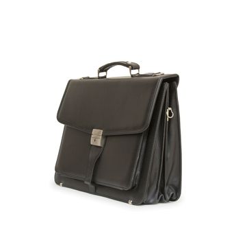 Business leather briefcase isolated