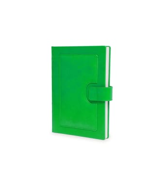 Thick green book isolated on white background

