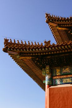 The Forbidden City,in Beijing ,with blue sky