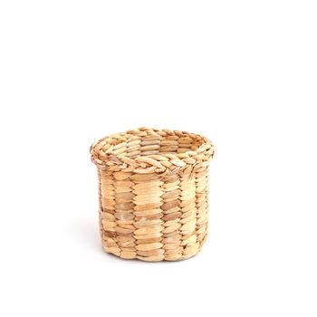 Wooden Basket handmade isolated on white background