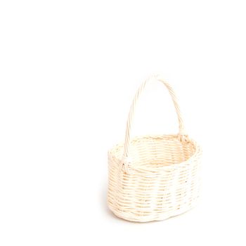 Wooden Basket handmade isolated on white background