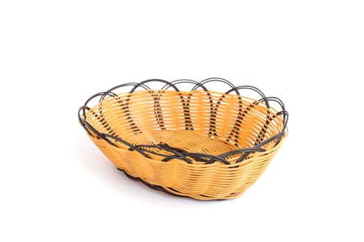 Plastic basket isolated on white background