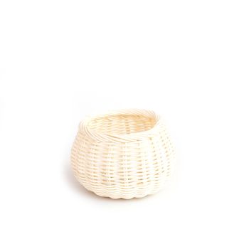 Wooden Basket handmade isolated on white background