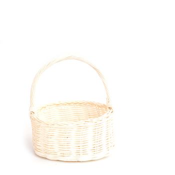 Wooden Basket handmade isolated on white background