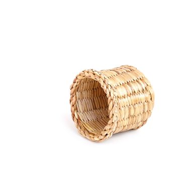 Wooden Basket handmade isolated on white background