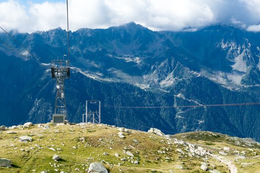 Mont Blanc in France during climb to the summit.