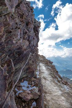 Mont Blanc in France during climb to the summit.