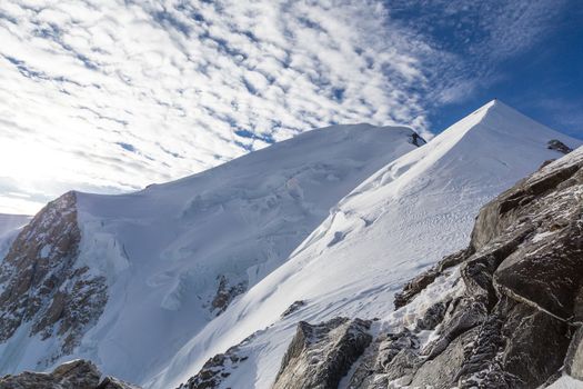 Mont Blanc in France during climb to the summit