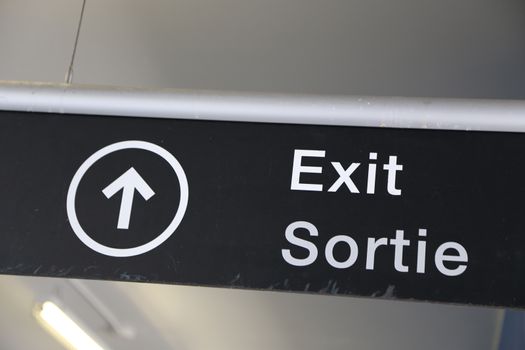 Exit sign at airport