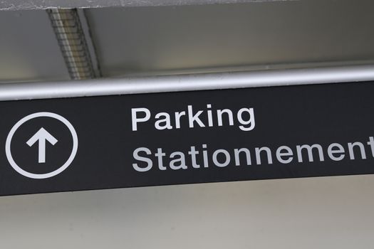 Parking sign at airport