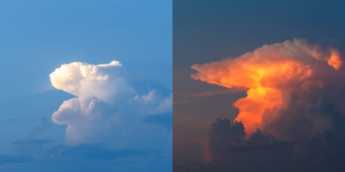 Clouds. sky with clouds before and during sunset