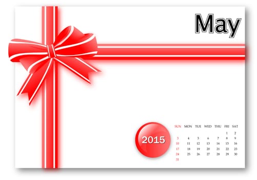 May 2015 - Calendar series with gift ribbon design