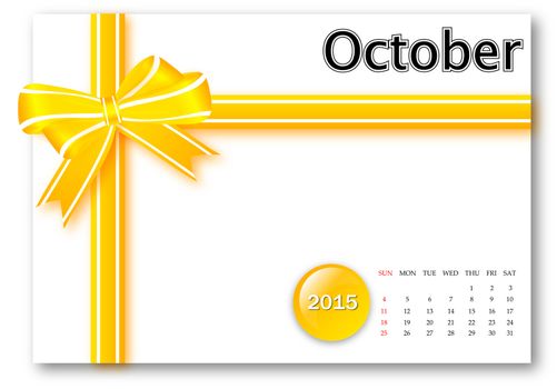 October 2015 - Calendar series with gift ribbon design