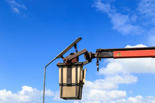 Electrician Man changing lamp