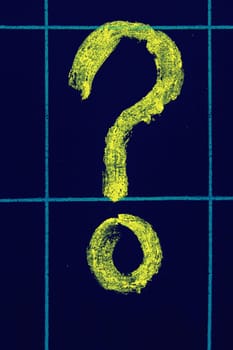 question-mark handwritten on black chalkboard