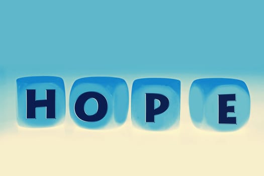 word Hope on cubes