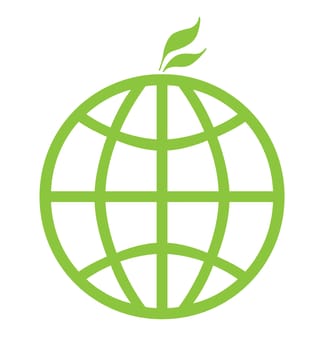 Eco green global icon isolated on a white background.