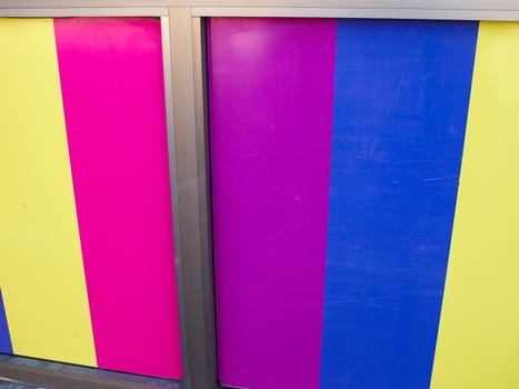 Details of modern creative colorful panels on a wall    