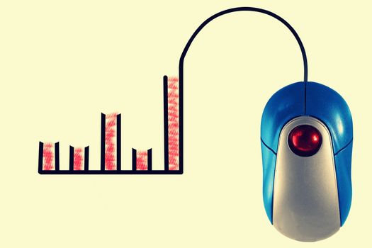 Bar Graph depicted by computer mouse cable