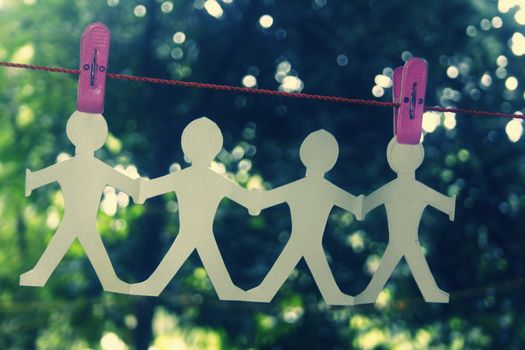Paper People Chain Hanging