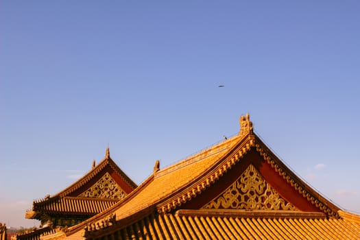 The Forbidden City,in Beijing ,with blue sky