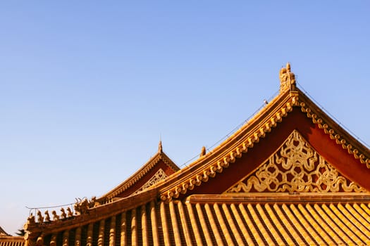 The Forbidden City,in Beijing ,with blue sky
