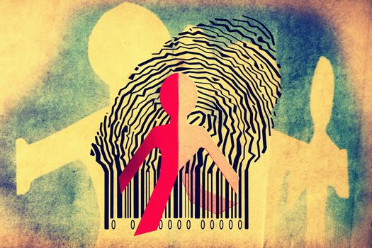 Paperman coming out of a bar code to go out