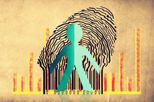 Paperman coming out of a bar code with Business Graph