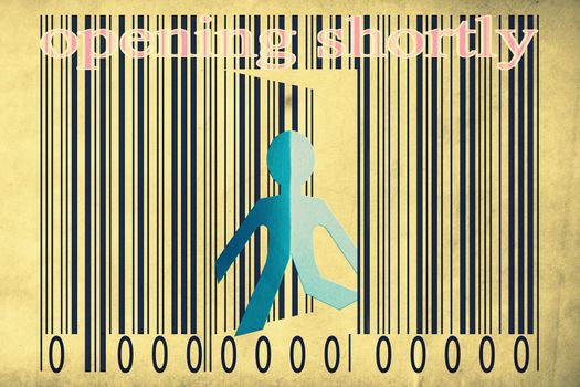 Paperman coming out of a bar code with Opening shortly Words