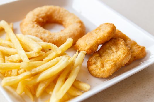 Chicken nuggets and french fries