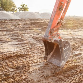 Excavator bucket closeup