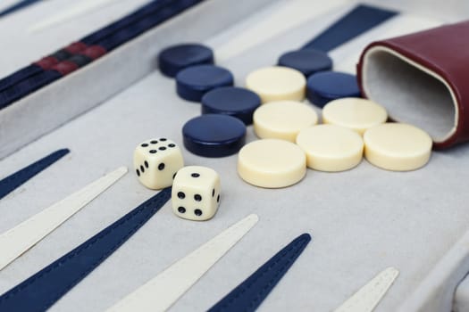 Backgammon set with dice