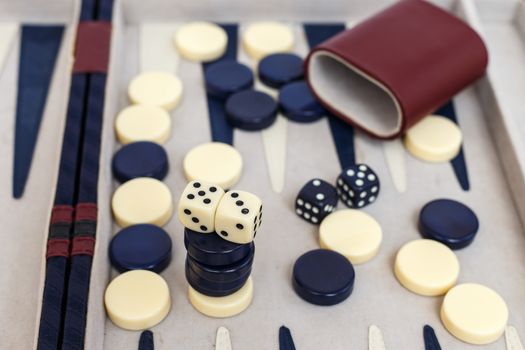 Backgammon set with dice