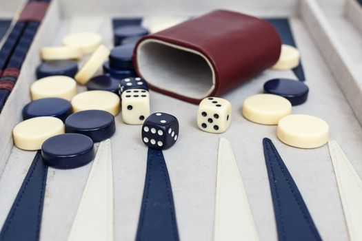 Backgammon set with dice