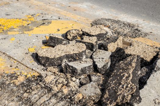 Close up road repair