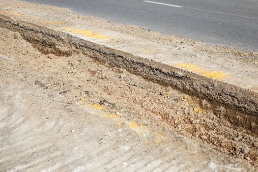 Close up road repair