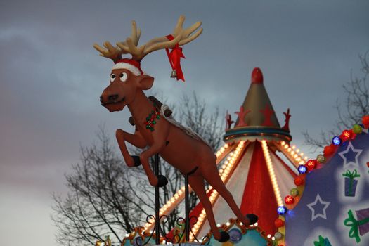 reindeer Rudy jumps off from amusement park