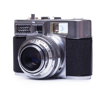 Photography, vintage. Retro camera on a white background