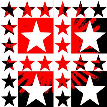Digital computer graphic - decorative background with a stars in a bright colors for design.