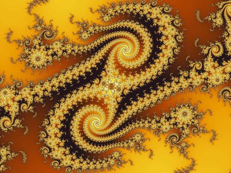 Digital computer graphic - rendering. Abstraction fractal background with spirals in a bright colors for design.