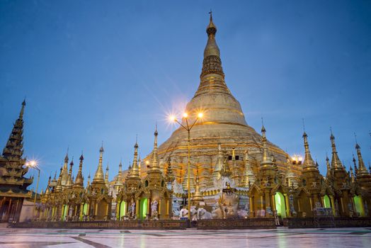 Shwedagon Pagoda in Yangon of Myanmar