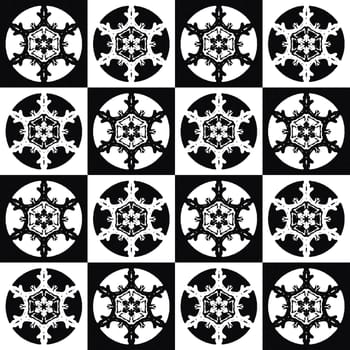 Digital computer graphic - decorative ornament with a snowflakes for design.