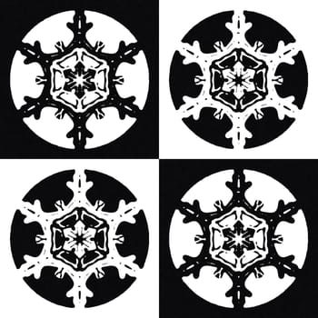 Digital computer graphic - decorative ornament with a snowflakes for design.