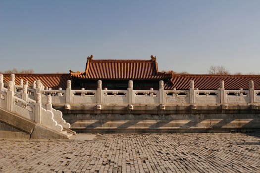 The Forbidden City,in Beijing ,with blue sky