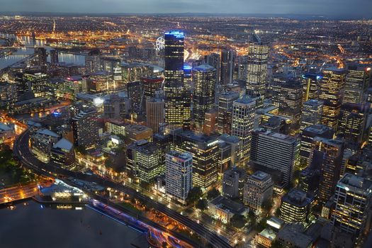 Melbourne, Australia from bird's eye view