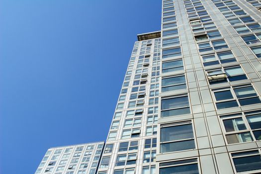  Office building with blue sky background in city