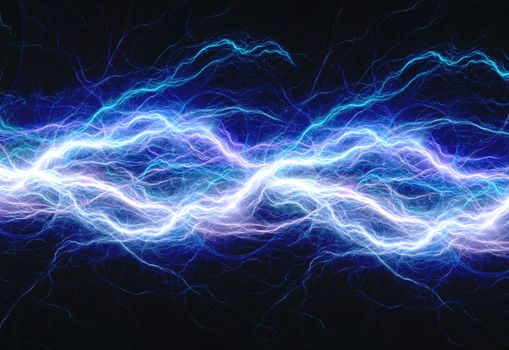 Blue electric lightning - abstract electrical background