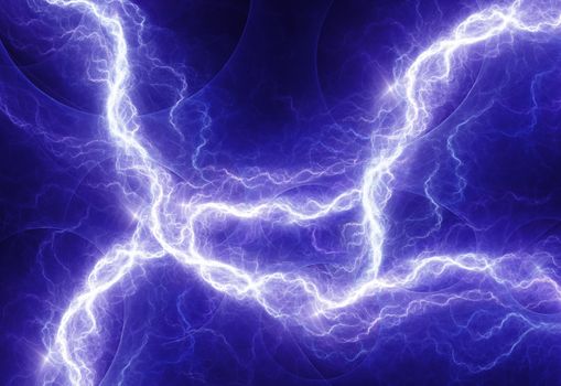 Blue electric lightning - abstract electrical background