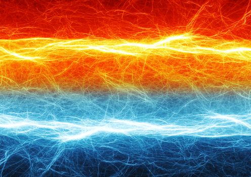 Fire and ice abstract lightning background