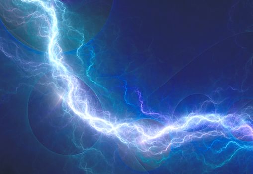 Blue electric lightning - abstract electrical background